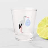 Niedlich Blue Baby Boy Stork Schnapsglas (Vorderseite)
