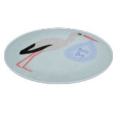 Niedlich Blue Baby Boy Stork Schneidebrett (Ecke)