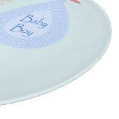 Niedlich Blue Baby Boy Stork Schneidebrett (Ecke)