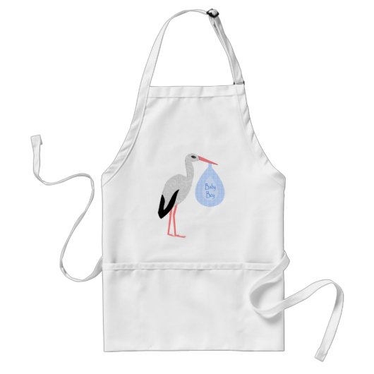 Niedlich Blue Baby Boy Stork Schürze (Vorne)