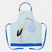 Niedlich Blue Baby Boy Stork Schürze (Vorderseite)