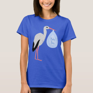 Niedlich Blue Baby Boy Stork T-Shirt