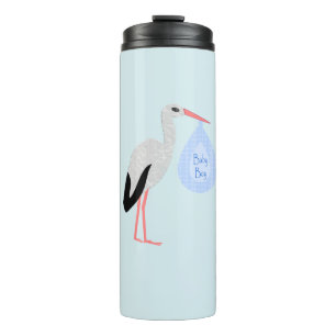 Niedlich Blue Baby Boy Stork Thermosbecher