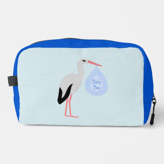 Niedlich Blue Baby Boy Stork Waschbeutel (Vorderseite)