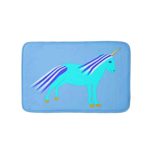 Niedlich Blue Baby Boy Unicorn Badematte (Vorderseite)
