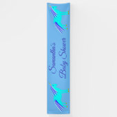Niedlich Blue Baby Boy Unicorn Custom Baby Shower  Banner (Vertikal)