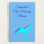 Niedlich Blue Baby Boy Unicorn Custom Junge Mutter Planer (Vorderseite)
