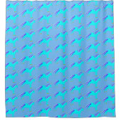 Niedlich Blue Baby Boy Unicorn Gemustert Duschvorhang (Vorderseite)
