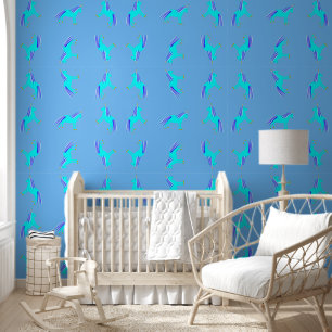 Niedlich Blue Baby Boy Unicorn Gemustert Tapete