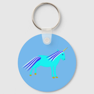 Niedlich Blue Baby Boy Unicorn Gender Reveal Schlüsselanhänger