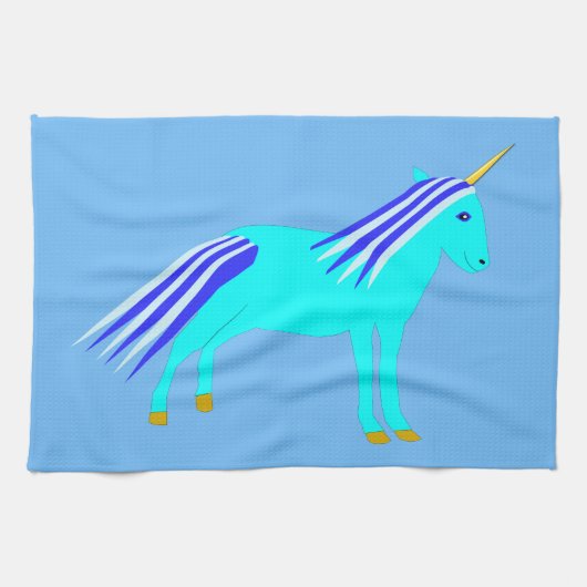 Niedlich Blue Baby Boy Unicorn Geschirrtuch (Horizontal)