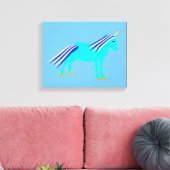 Niedlich Blue Baby Boy Unicorn Kinderzimmer Room Leinwanddruck (Insitu (Wohnzimmer))