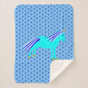Niedlich Blue Baby Boy Unicorn Sherpadecke