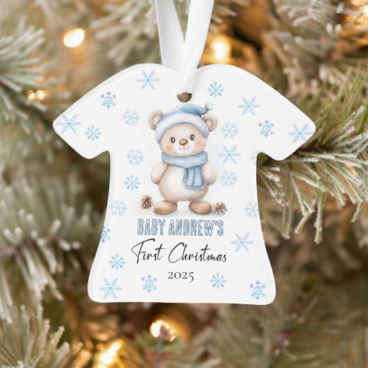 Niedlich Blue Baby Boy's 1. Weihnachtsbär Ornament