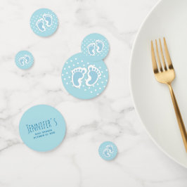 Niedlich Blue Baby Boy's Feet Illustration Baby Sh Konfetti