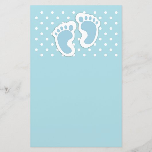 Niedlich Blue Baby Boy's Feet Illustration Briefpapier (Vorderseite)
