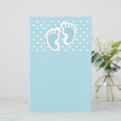 Niedlich Blue Baby Boy's Feet Illustration Briefpapier (Stehend Vorderseite)