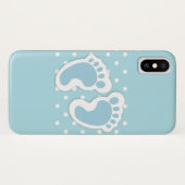 Niedlich Blue Baby Boy's Feet Illustration Case-Mate iPhone Hülle (Rückseite (Horizontal))