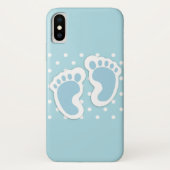 Niedlich Blue Baby Boy's Feet Illustration Case-Mate iPhone Hülle (Rückseite)