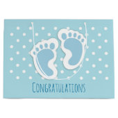 Niedlich Blue Baby Boy's Feet Illustration Große Geschenktüte (Vorderseite)