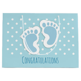 Niedlich Blue Baby Boy's Feet Illustration Große Geschenktüte