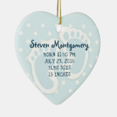 Niedlich Blue Baby Boy's Feet Illustration Keramik Ornament (Rechts)