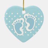 Niedlich Blue Baby Boy's Feet Illustration Keramik Ornament (Hinten)