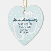 Niedlich Blue Baby Boy's Feet Illustration Keramik Ornament (Links)