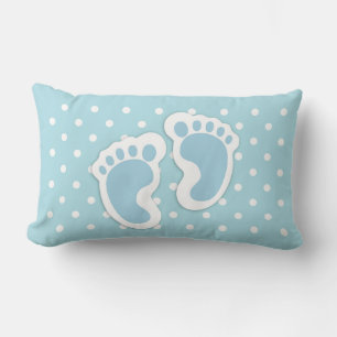 Niedlich Blue Baby Boy's Feet Illustration Lendenkissen