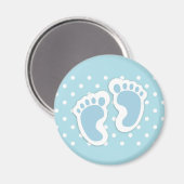 Niedlich Blue Baby Boy's Feet Illustration Magnet (Vorderseite/Rückseite)