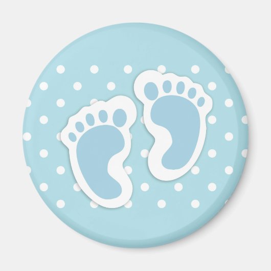 Niedlich Blue Baby Boy's Feet Illustration Magnet (Vorne)