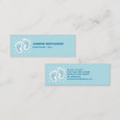 Niedlich Blue Baby Boy's Feet Illustration Mini Visitenkarte (Vorne/Hinten)