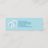 Niedlich Blue Baby Boy's Feet Illustration Mini Visitenkarte (Rückseite)