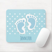 Niedlich Blue Baby Boy's Feet Illustration Mousepad (Mit Mouse)