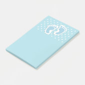 Niedlich Blue Baby Boy's Feet Illustration Post-it Klebezettel (angewinkelt)