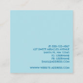 Niedlich Blue Baby Boy's Feet Illustration Quadratische Visitenkarte (Rückseite)