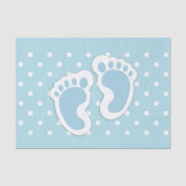 Niedlich Blue Baby Boy's Feet Illustration Seidenpapier