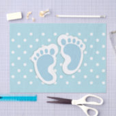 Niedlich Blue Baby Boy's Feet Illustration Seidenpapier (Handwerk)