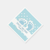 Niedlich Blue Baby Boy's Feet Illustration Serviette (Ecke)