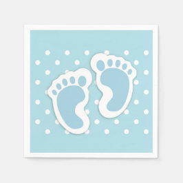 Niedlich Blue Baby Boy's Feet Illustration Serviette
