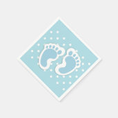 Niedlich Blue Baby Boy's Feet Illustration Serviette (Ecke)