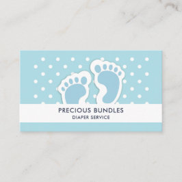 Niedlich Blue Baby Boy's Feet Illustration Visitenkarte
