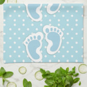 Niedlich Blue Baby Boy's Feet Muster Geschirrtuch (Gefaltet)