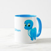 Niedlich Blue Baby Brontosaurus Dinosaurier Tasse (VorderseiteRechts)