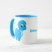 Niedlich Blue Baby Brontosaurus Dinosaurier Tasse (Vorderseite Links)