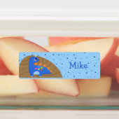 Niedlich Blue Baby Dinosaur Sparkling Star Etiketten (Befestigt)