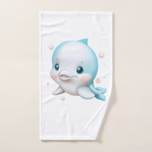 Niedlich Blue Baby Dolphin Badhandtuch Set (Handtuch)