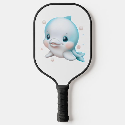 Niedlich Blue Baby Dolphin Pickleball Schläger (Vorderseite)