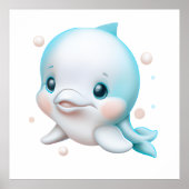 Niedlich Blue Baby Dolphin Poster (Vorne)