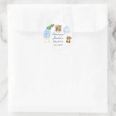 Niedlich-Blue-Baby-Dusche Party-Aufkleber Runder Aufkleber (Tasche)